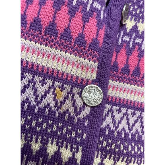 Avon Knit Women's 100% Pure Wool Purple Button Front Cardigan Med Canada - Picture 4 of 11